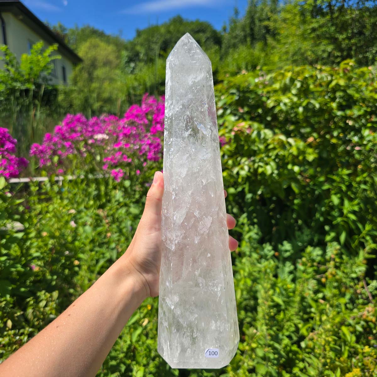 Bergkristall, Quarz, Obelisk geschliffen - 33x9x6 cm - Nr 100
