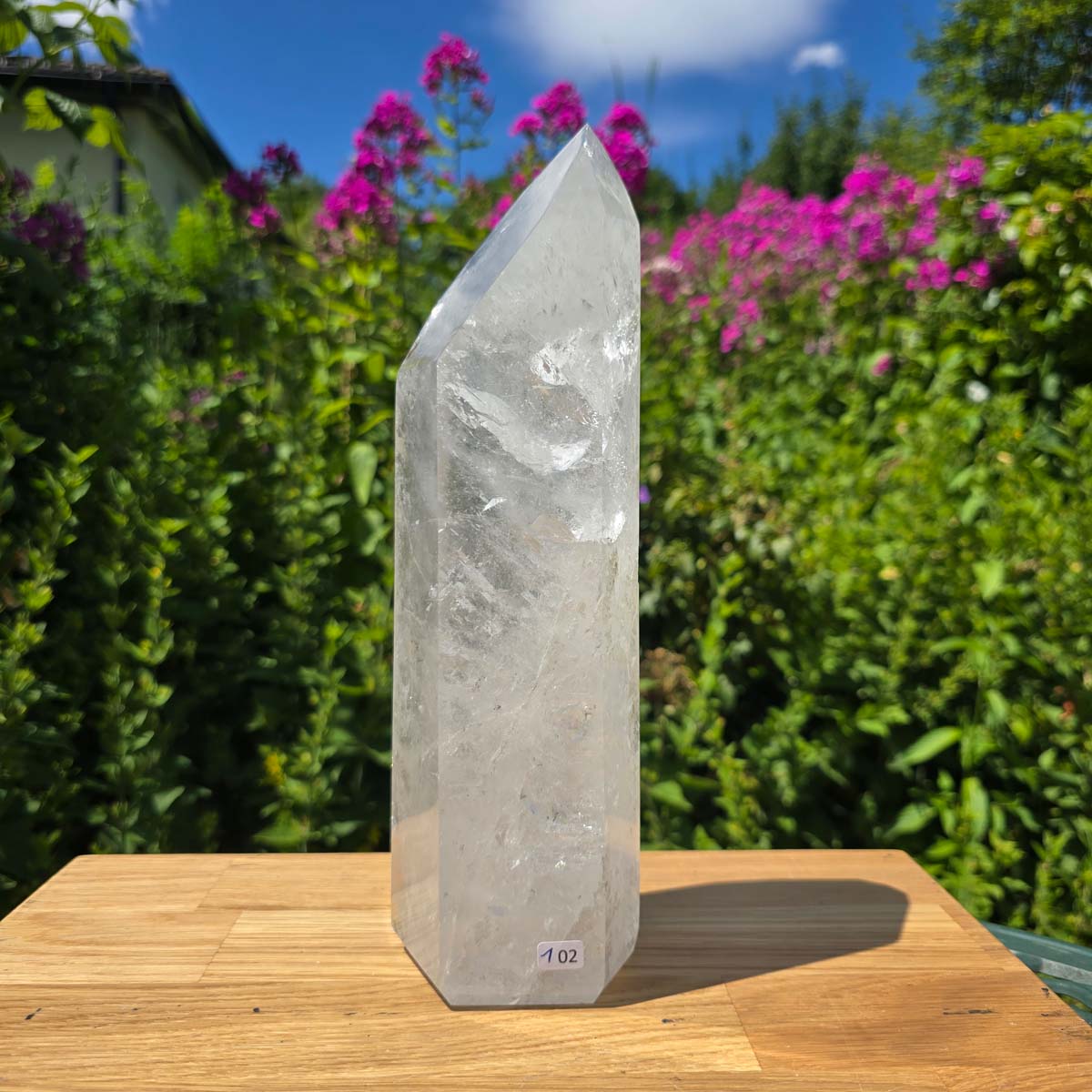 Bergkristall, Quarz, Obelisk geschliffen - 27x8x6 cm - Nr 102