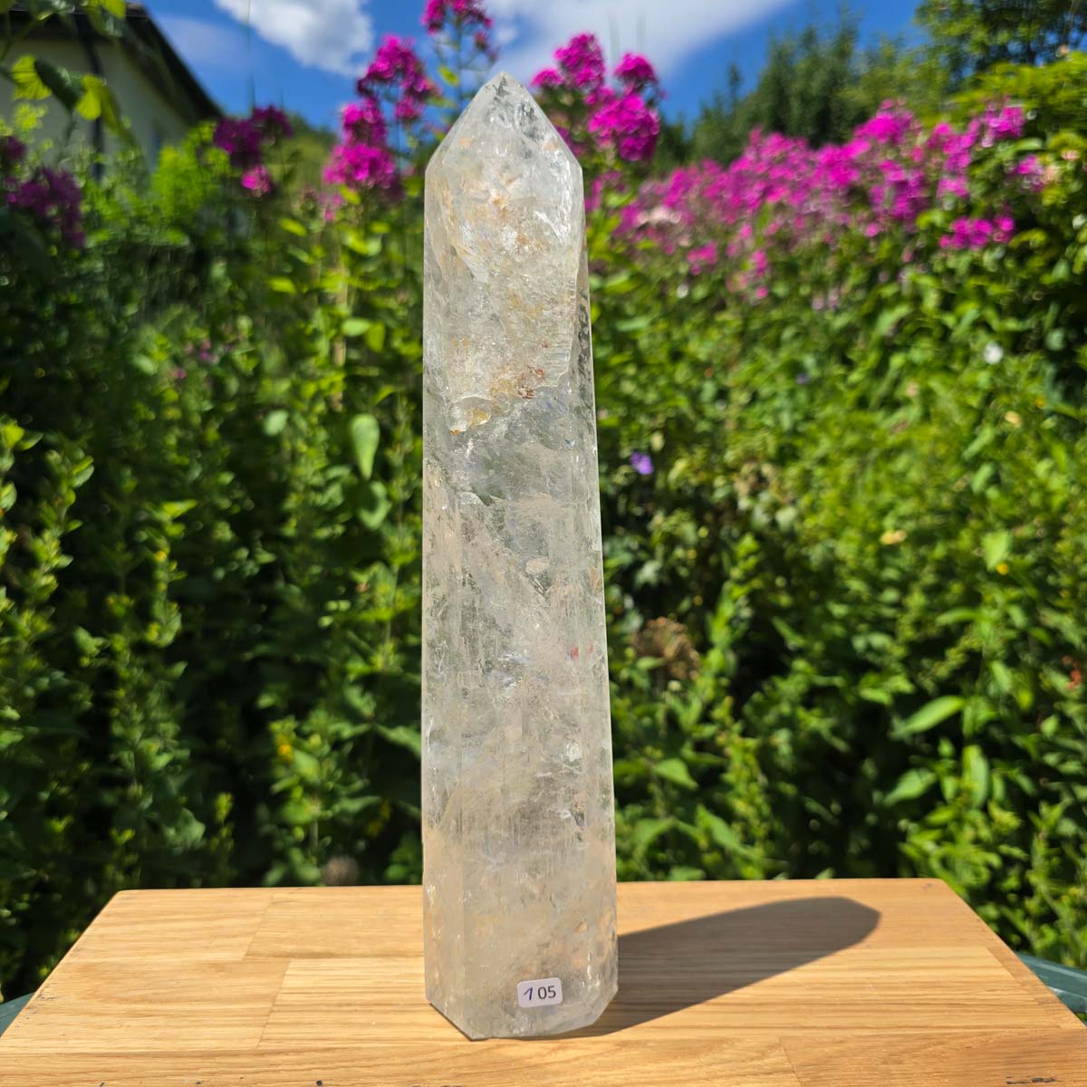 Bergkristall, Quarz, Obelisk geschliffen - 29x6x4 cm - Nr 105