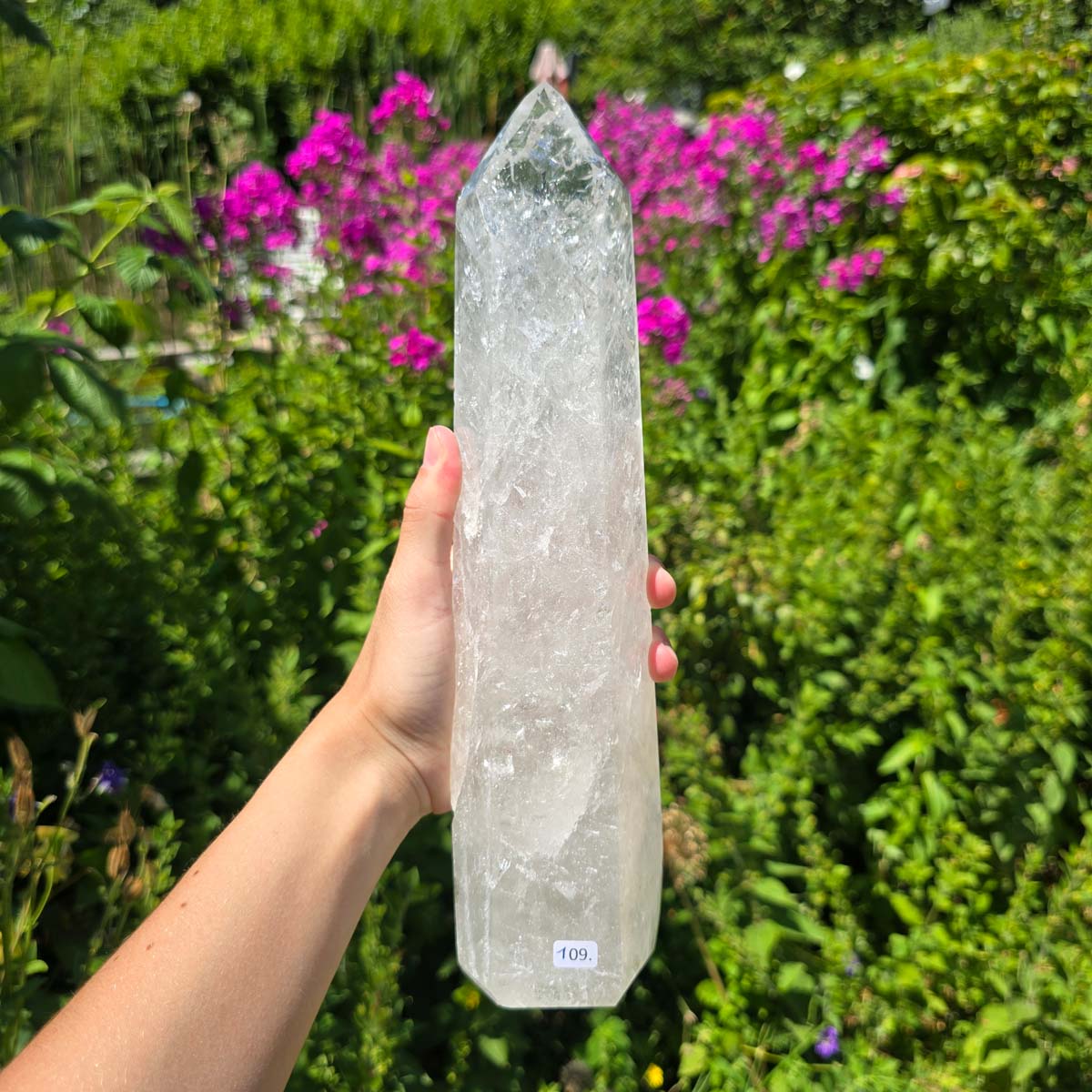 Bergkristall, Quarz, Obelisk geschliffen - 30x7x6 cm - Nr 109