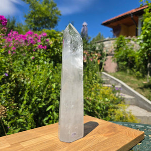 Bergkristall, Quarz, Obelisk geschliffen - 26x6x4 cm - Nr 112
