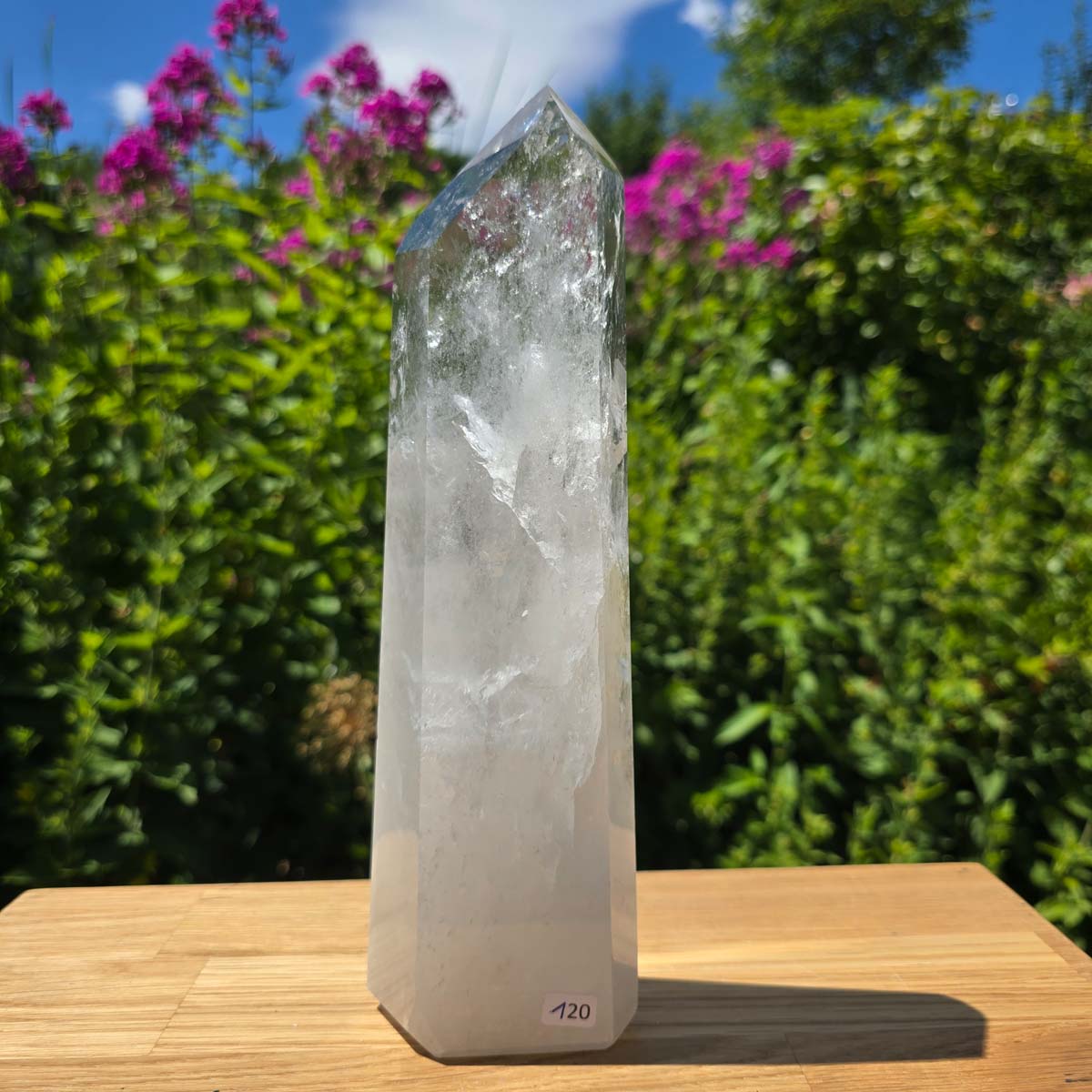 Bergkristall, Quarz, Obelisk geschliffen - 24x8x5 cm - Nr 120