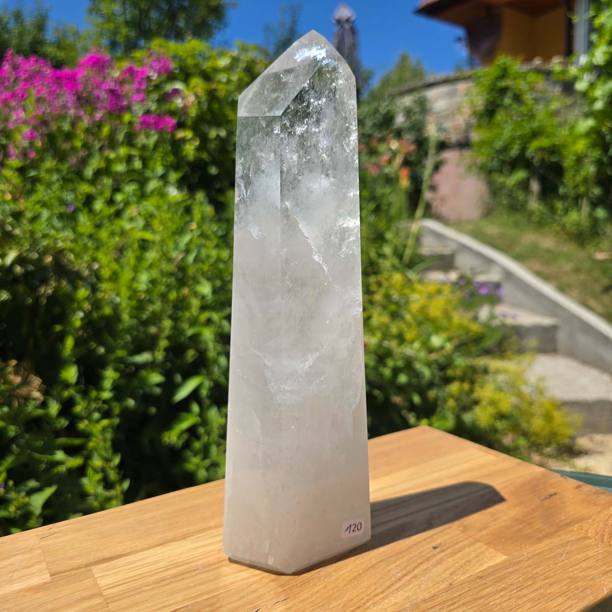 Bergkristall, Quarz, Obelisk geschliffen - 24x8x5 cm - Nr 120