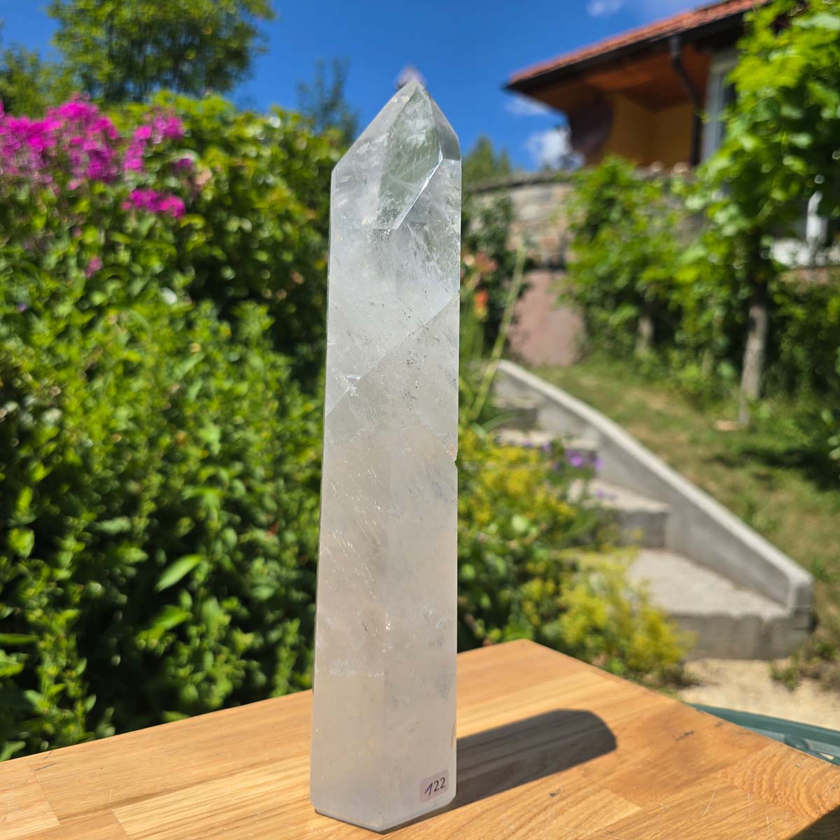 Bergkristall, Quarz, Obelisk geschliffen - 27x6x4 cm - Nr 122