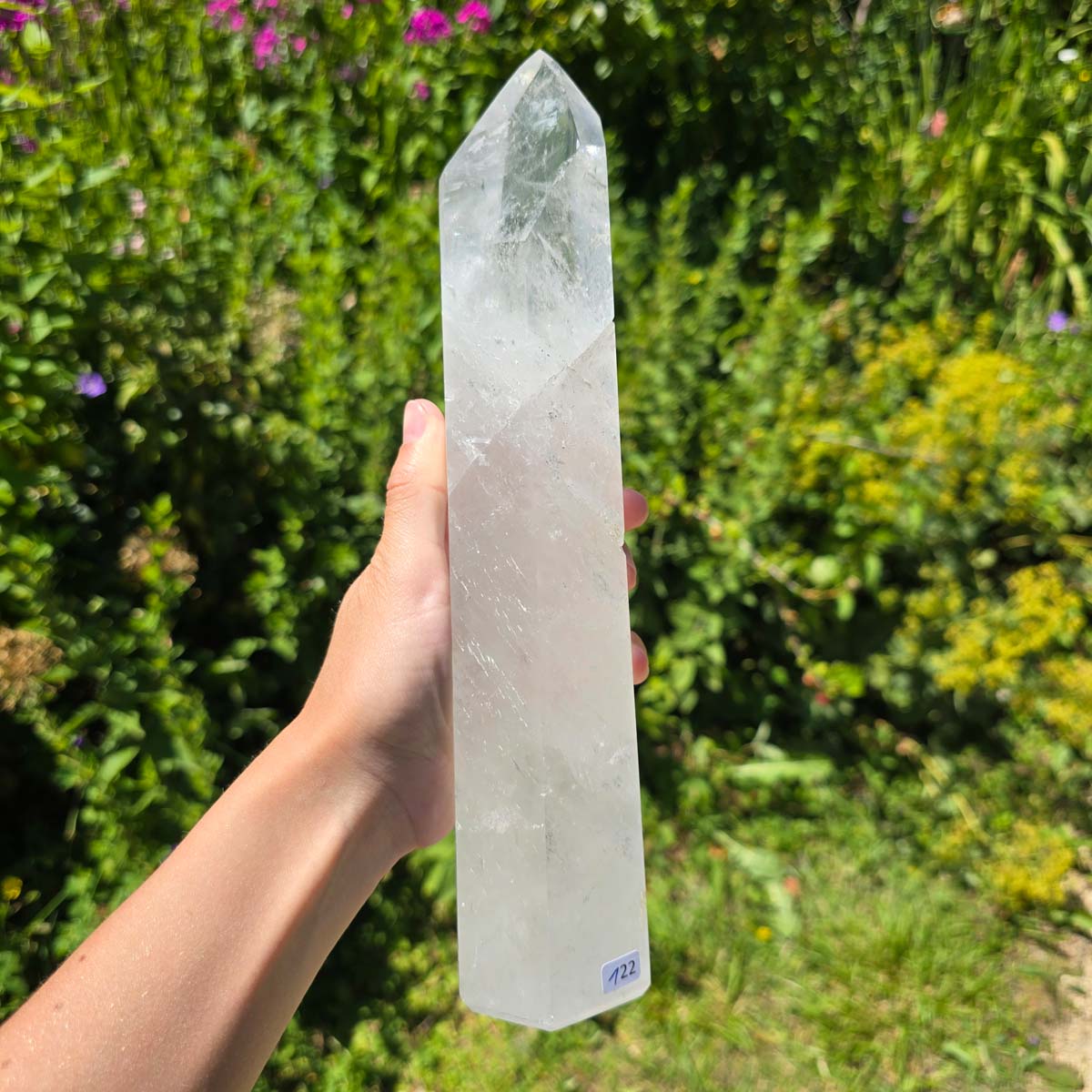 Bergkristall, Quarz, Obelisk geschliffen - 27x6x4 cm - Nr 122