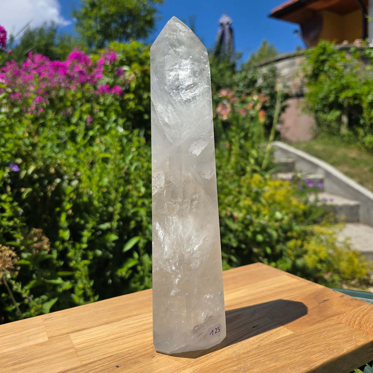 Bergkristall, Quarz, Obelisk geschliffen - 26x7x5 cm - Nr 125