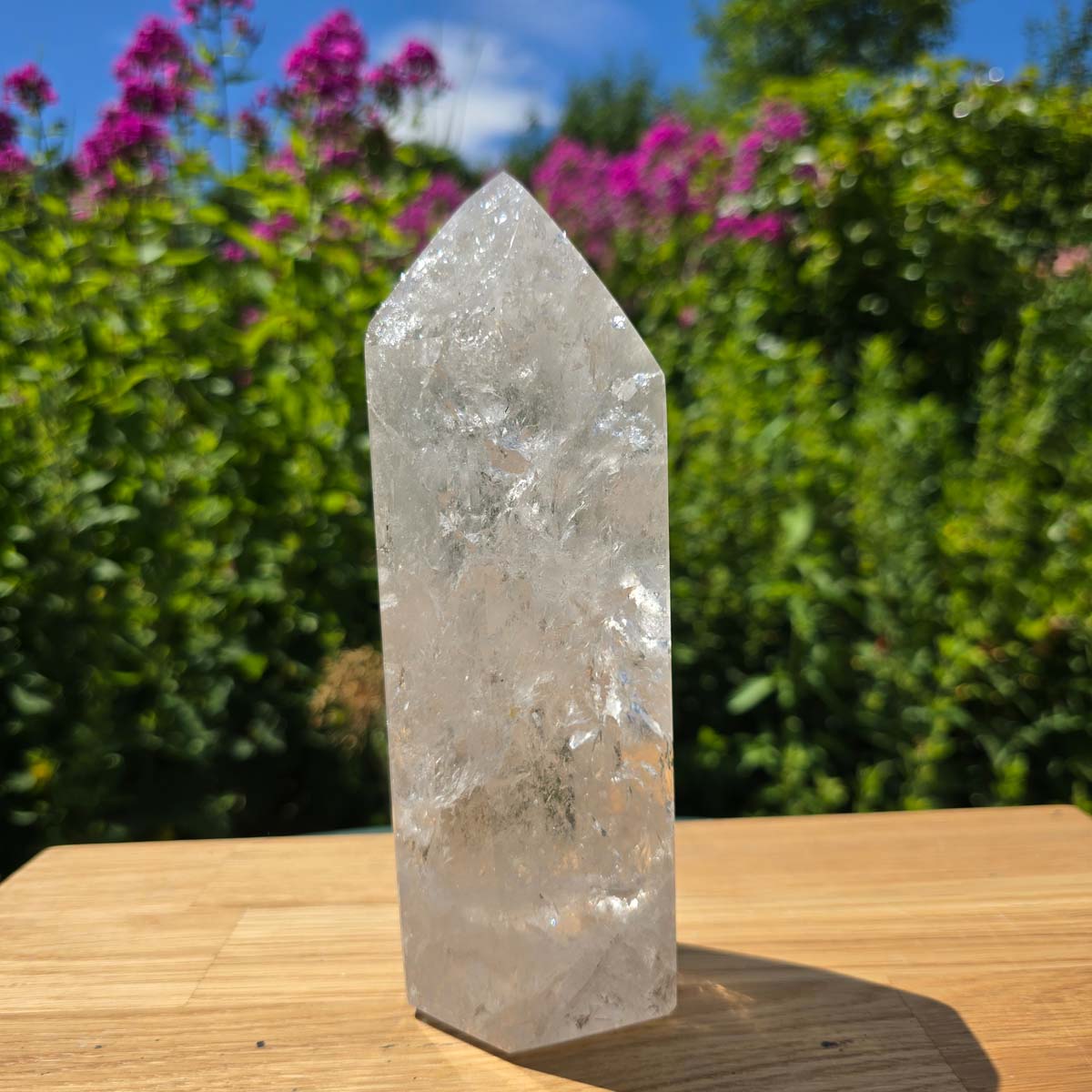 Rock crystal, quartz, polished obelisk UNIQUE No. 12