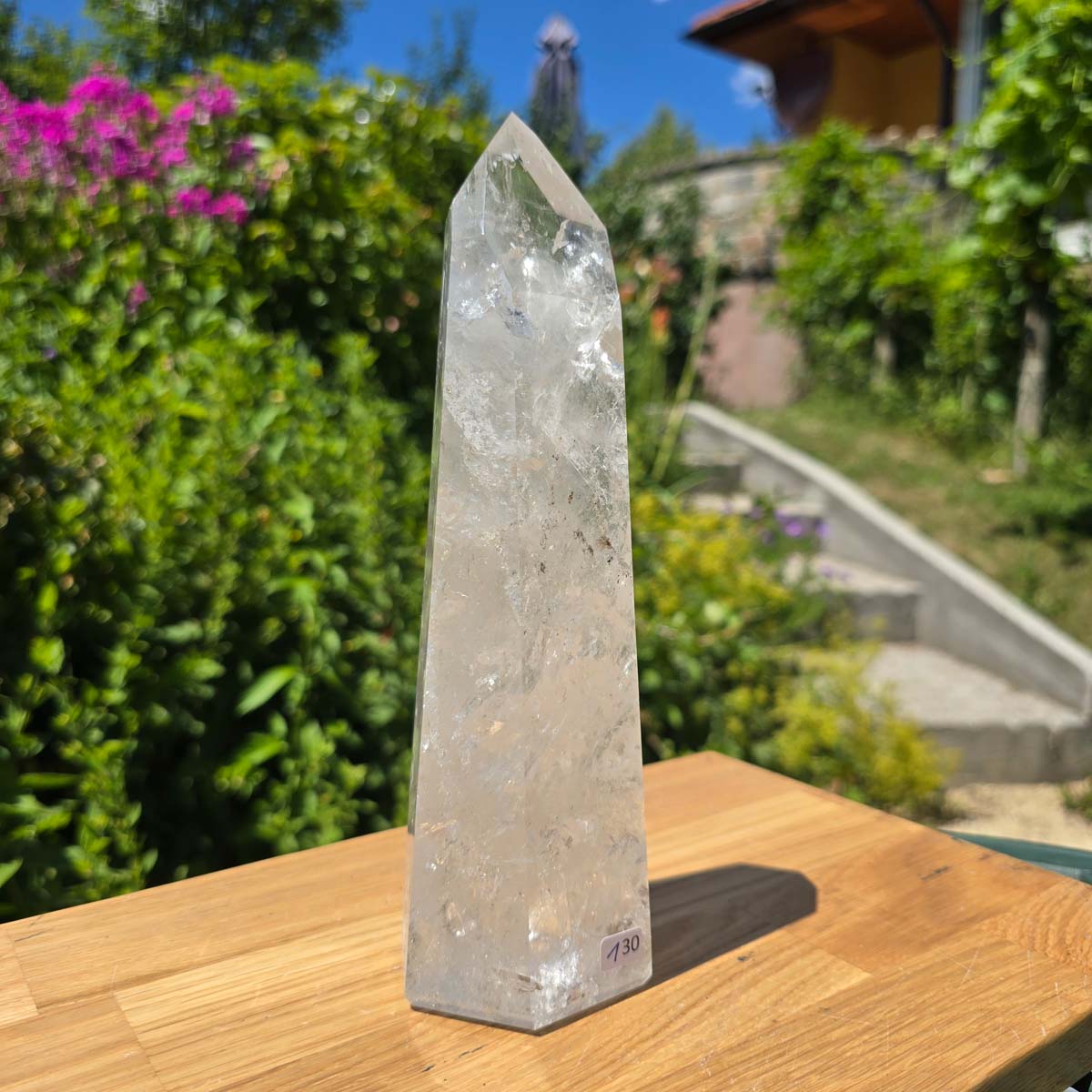 Bergkristall, Quarz, Obelisk geschliffen - 22x7x6 cm - Nr 130