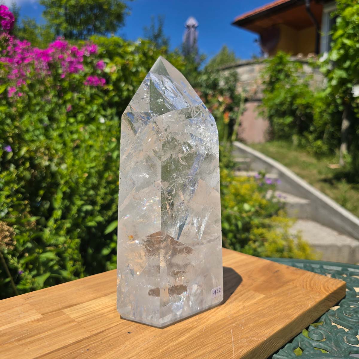 Bergkristall, Quarz, Obelisk geschliffen - 22x11x6 cm - Nr 132