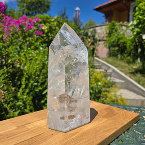 Bergkristall, Quarz, Obelisk geschliffen - 22x11x6 cm - Nr 132