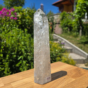 Bergkristall, Quarz, Obelisk geschliffen - 21x6x4 cm - Nr 136