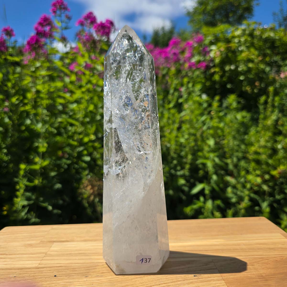 Bergkristall, Quarz, Obelisk geschliffen - 21x6x5 cm - Nr 137