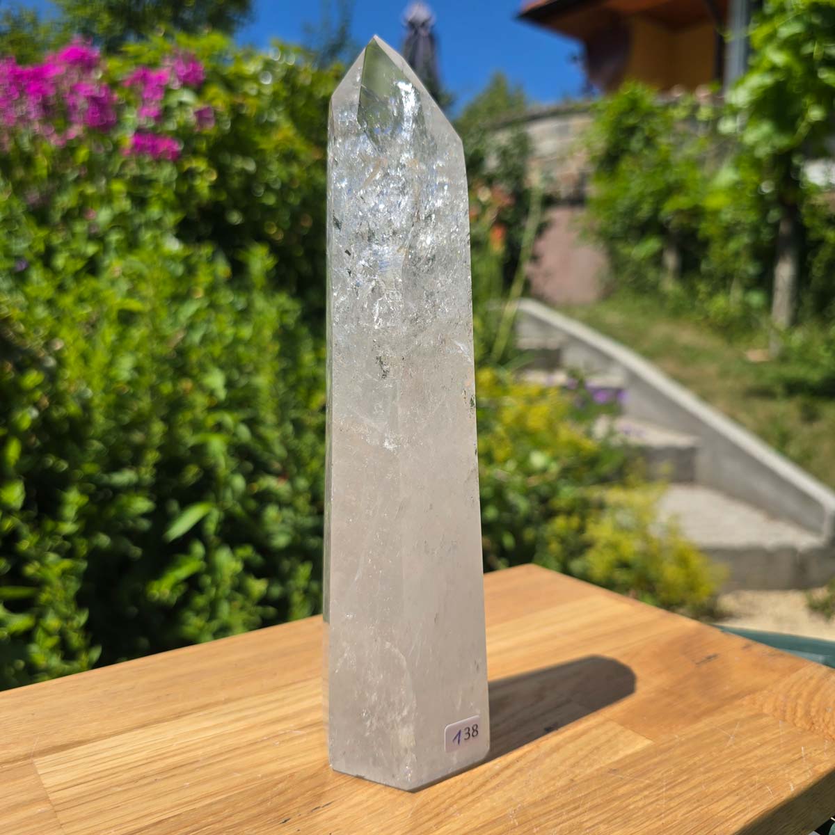 Bergkristall, Quarz, Obelisk geschliffen - 21x5x5 cm - Nr 138