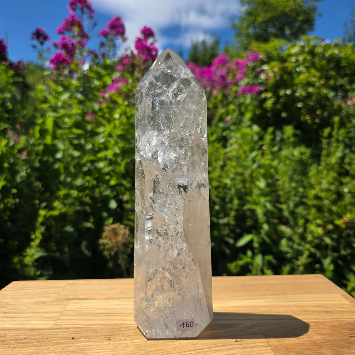 Bergkristall, Quarz, Obelisk geschliffen - 22x6x5 cm - Nr 160