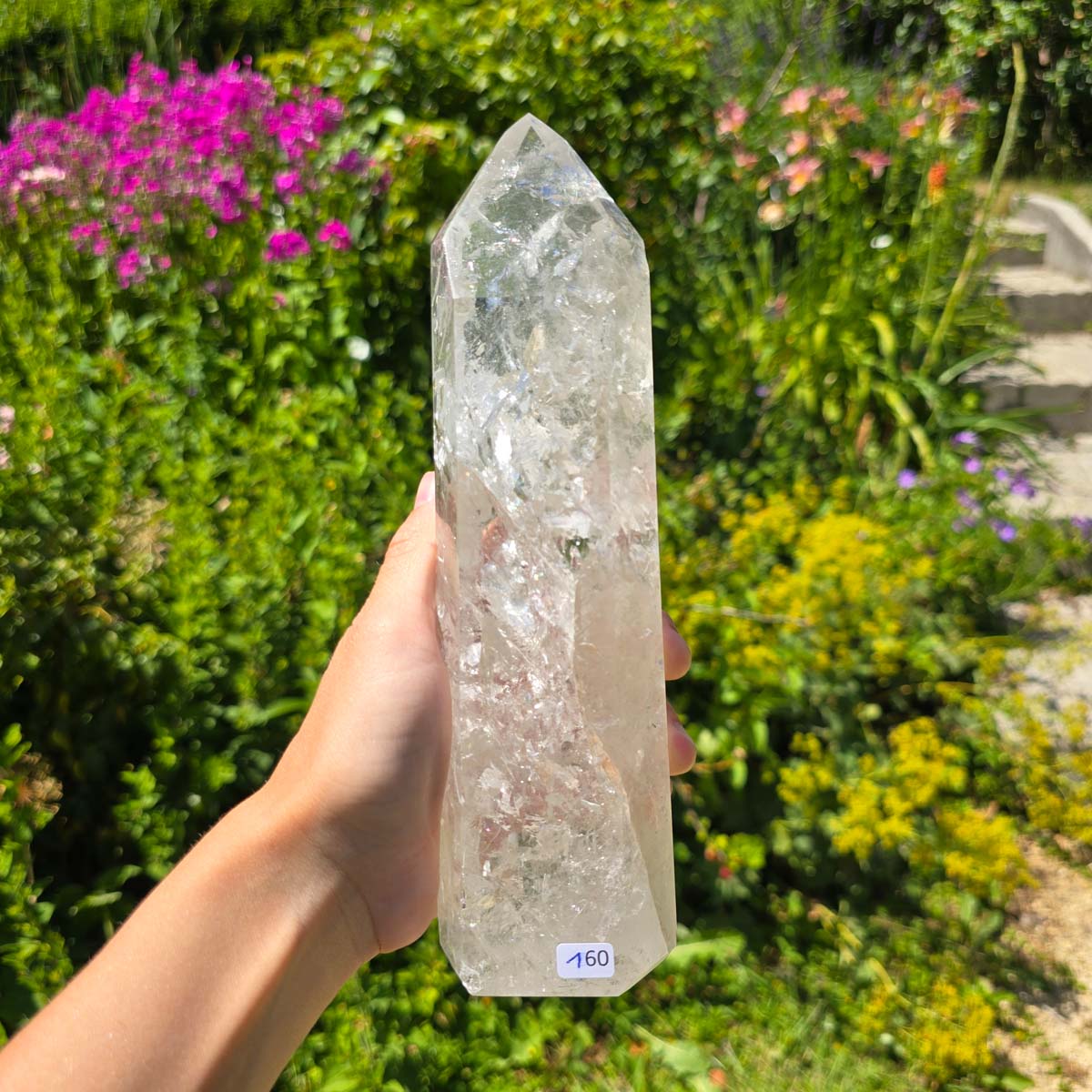 Bergkristall, Quarz, Obelisk geschliffen - 22x6x5 cm - Nr 160