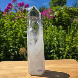 Bergkristall, Quarz, Obelisk geschliffen - 21x6x4 cm - Nr 187