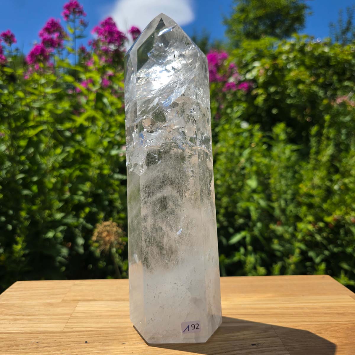 Bergkristall, Quarz, Obelisk geschliffen - 24x7x5 cm - Nr 192