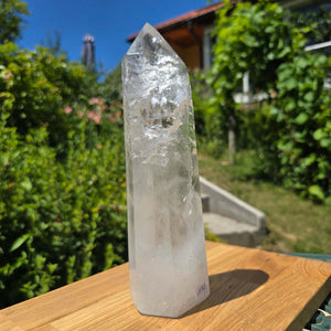 Bergkristall, Quarz, Obelisk geschliffen - 24x7x5 cm - Nr 192