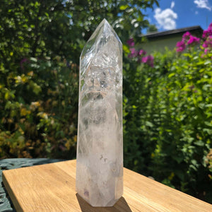 Bergkristall, Quarz, Obelisk geschliffen - 24x7x5 cm - Nr 192