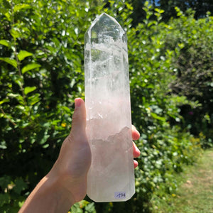 Bergkristall, Quarz, Obelisk geschliffen - 22x6x3 cm - Nr 194