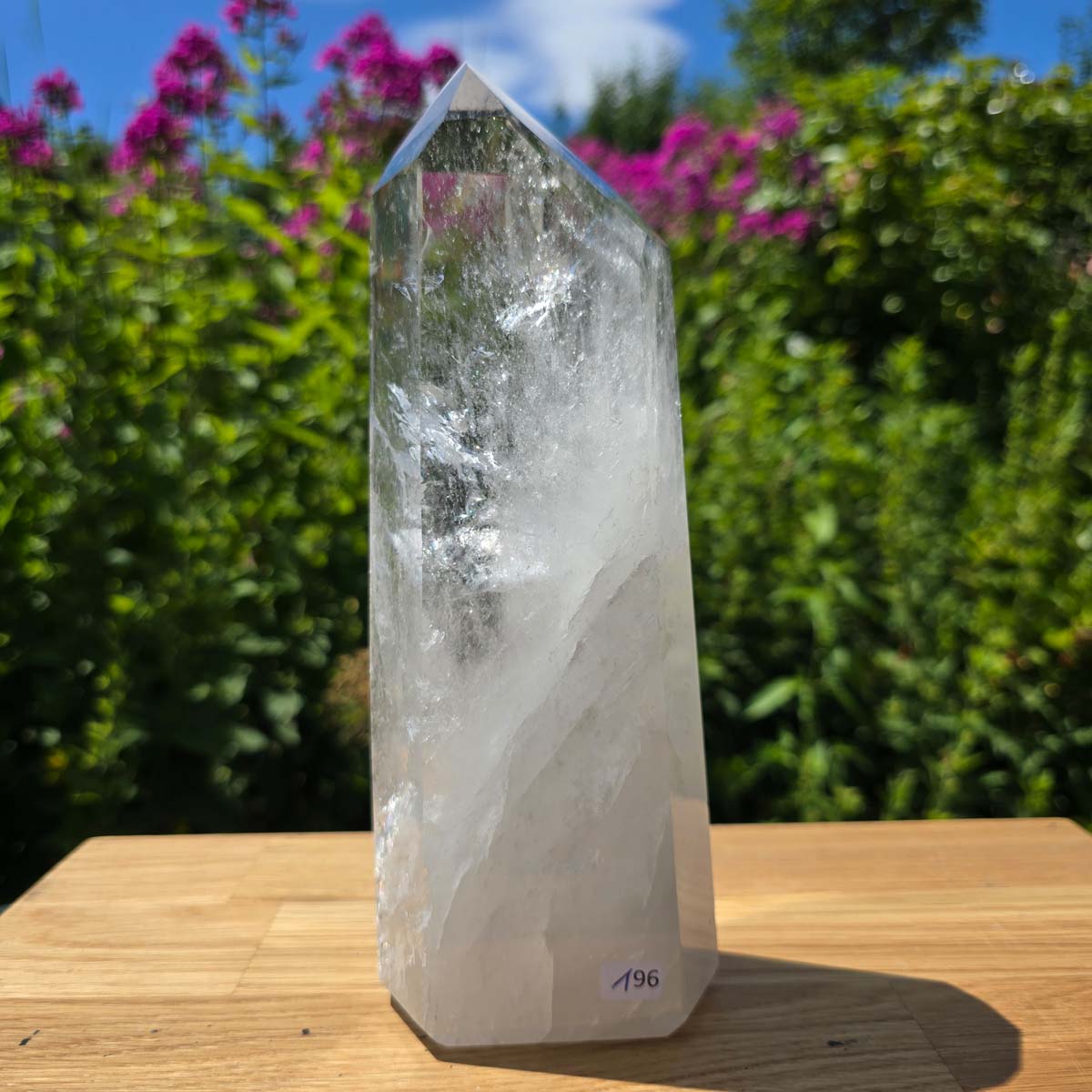 Bergkristall, Quarz, Obelisk geschliffen - 22x8x5 cm - Nr 196