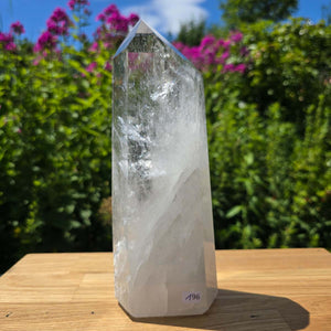 Bergkristall, Quarz, Obelisk geschliffen - 22x8x5 cm - Nr 196