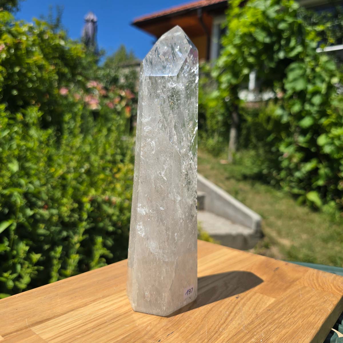 Bergkristall, Quarz, Obelisk geschliffen - 22x6x5 cm - Nr 197