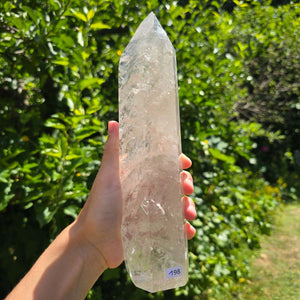 Bergkristall, Quarz, Obelisk geschliffen - 23x6x5 cm - Nr 198