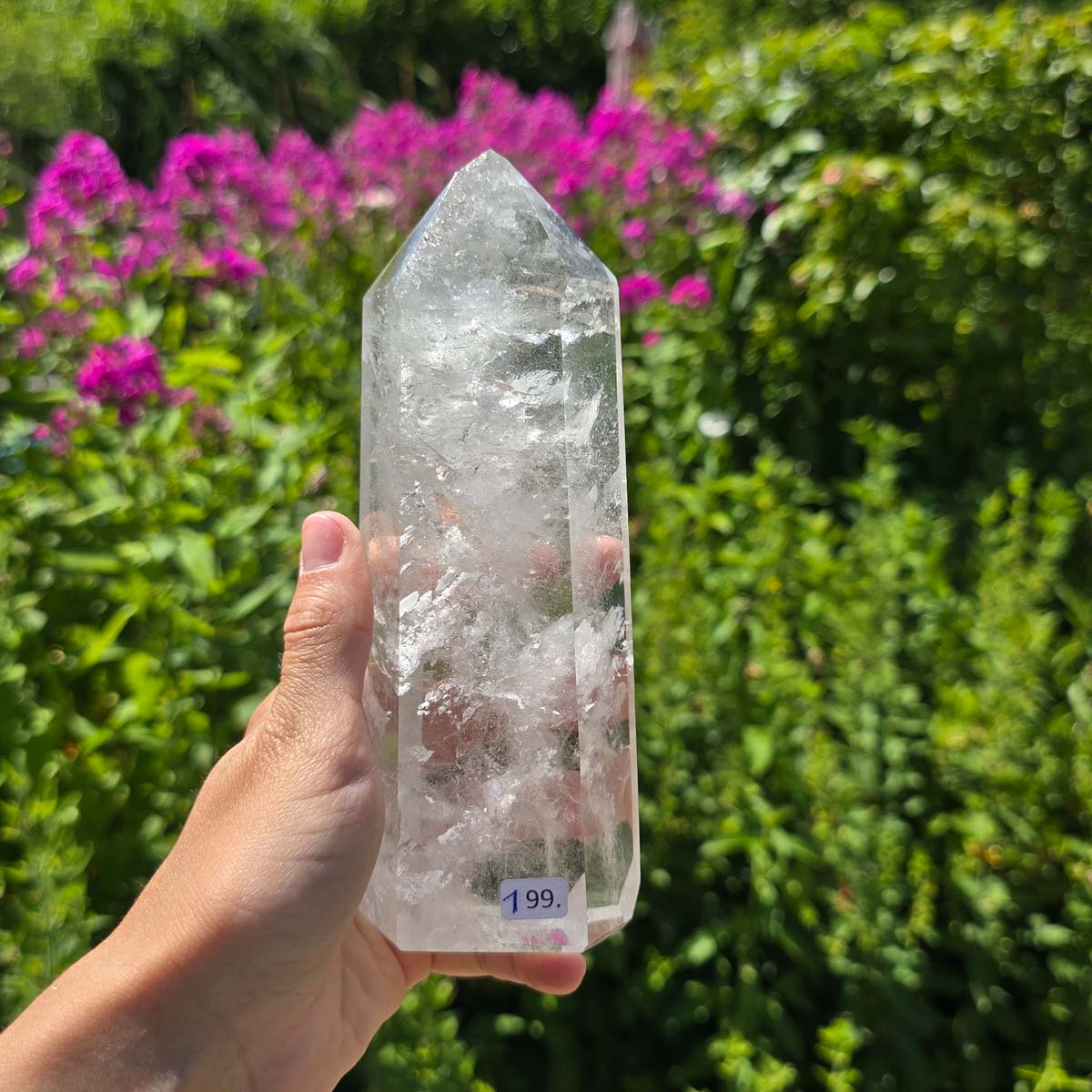 Bergkristall, Quarz, Obelisk geschliffen - 17x6x4 cm - Nr 199