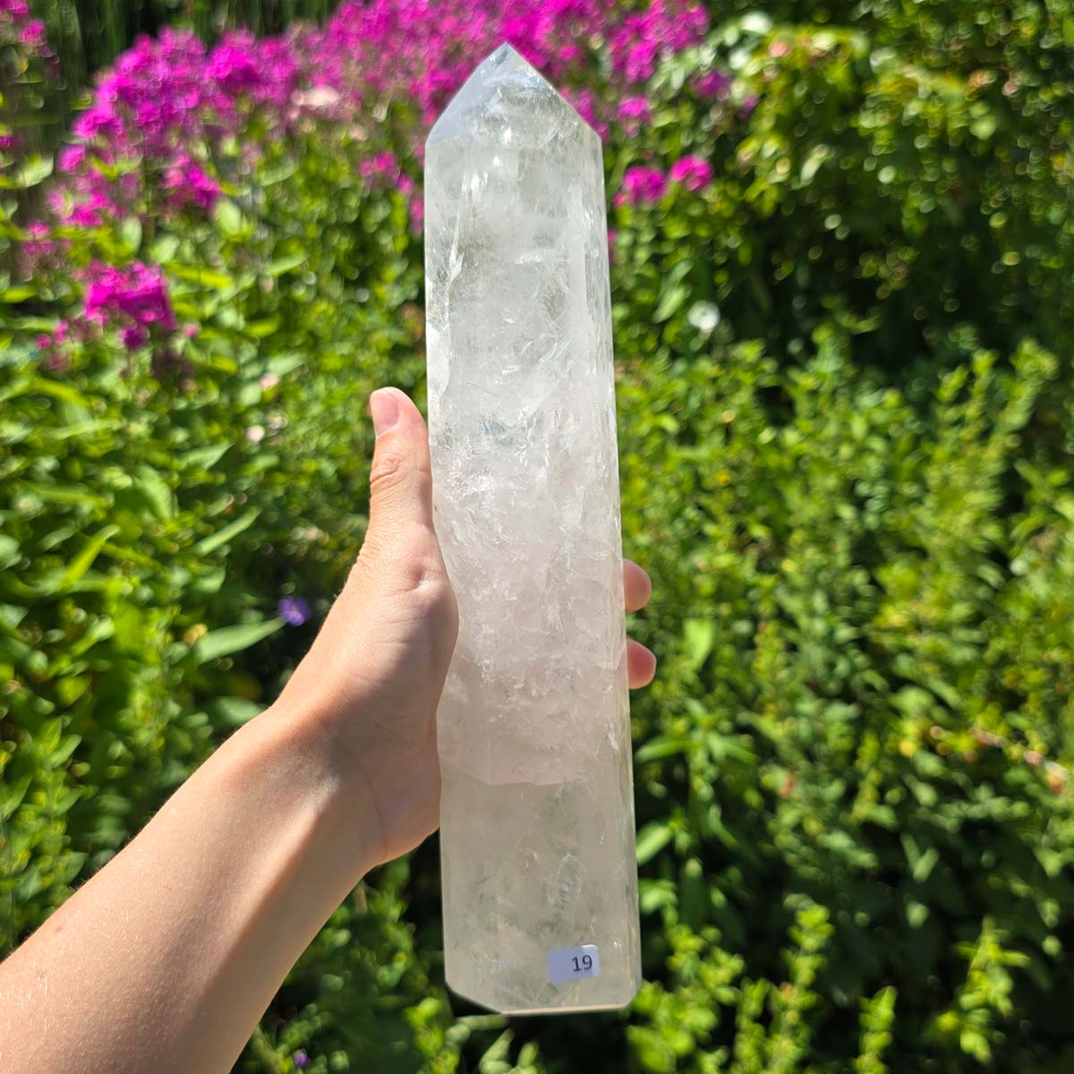 Rock crystal, quartz, polished obelisk UNIQUE No. 19