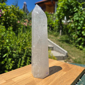 Bergkristall, Quarz, Obelisk geschliffen - 24x6x5 cm - Nr 201