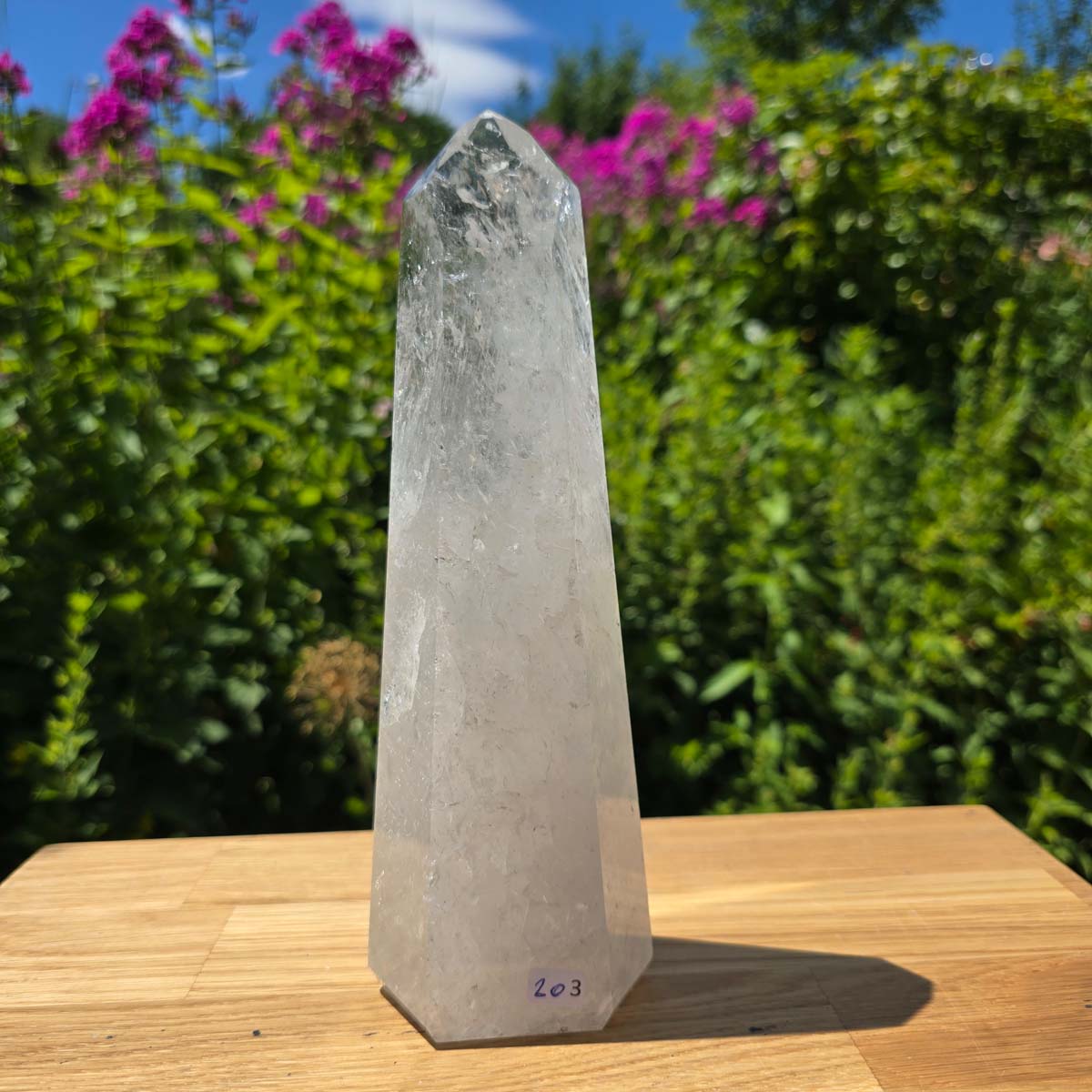 Bergkristall, Quarz, Obelisk geschliffen - 23x7x5 cm - Nr 203