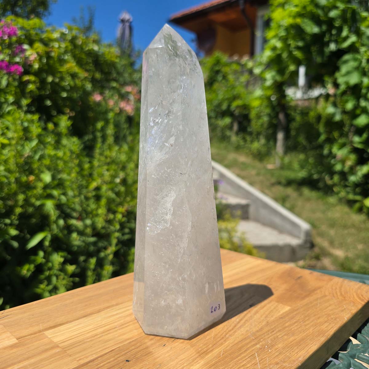 Bergkristall, Quarz, Obelisk geschliffen - 23x7x5 cm - Nr 203