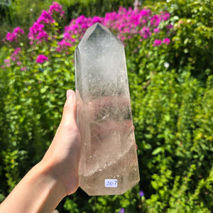 Bergkristall, Quarz, Obelisk geschliffen - 21x8x5 cm - Nr 207