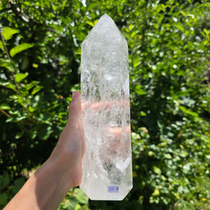 Bergkristall, Quarz, Obelisk geschliffen - 24x7x6 cm - Nr 208