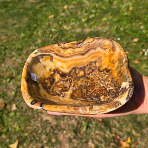 Aragonit Stein Schale - (Onyxmarmor) - 15x15x4cm - handgeschliffen und poliert - Nr. 20