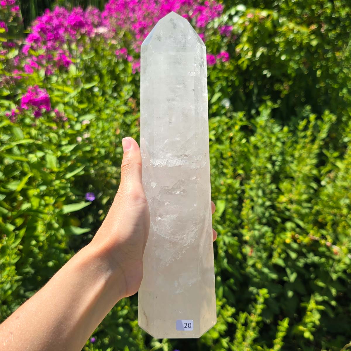 Rock crystal, quartz, polished obelisk UNIQUE No. 20