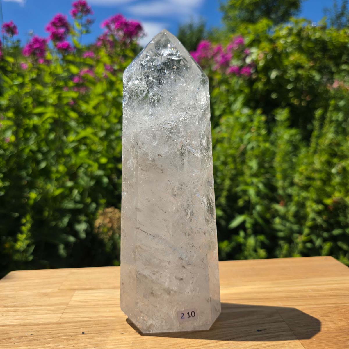 Bergkristall, Quarz, Obelisk geschliffen - 21x7x7 cm - Nr 210