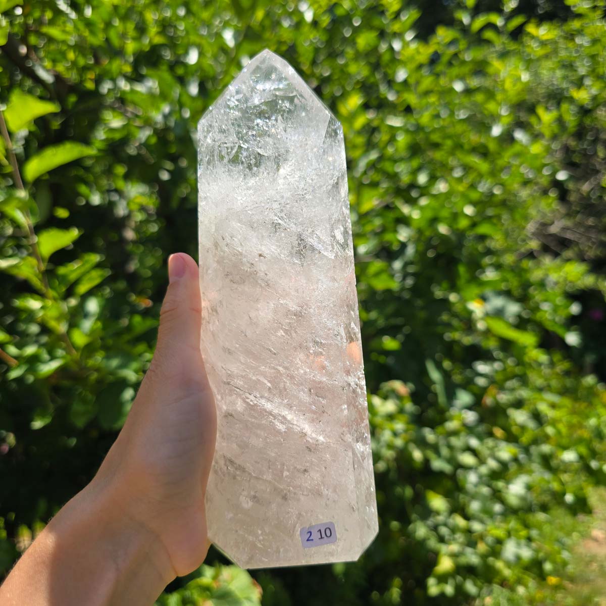 Bergkristall, Quarz, Obelisk geschliffen - 21x7x7 cm - Nr 210