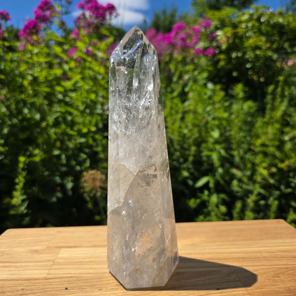 Bergkristall, Quarz, Obelisk geschliffen - 21x7x6 cm - Nr 211
