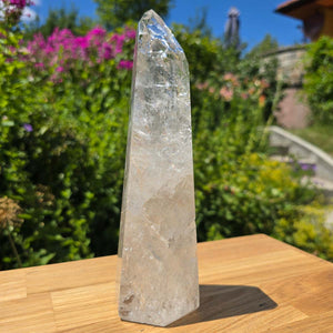 Bergkristall, Quarz, Obelisk geschliffen - 21x7x6 cm - Nr 211