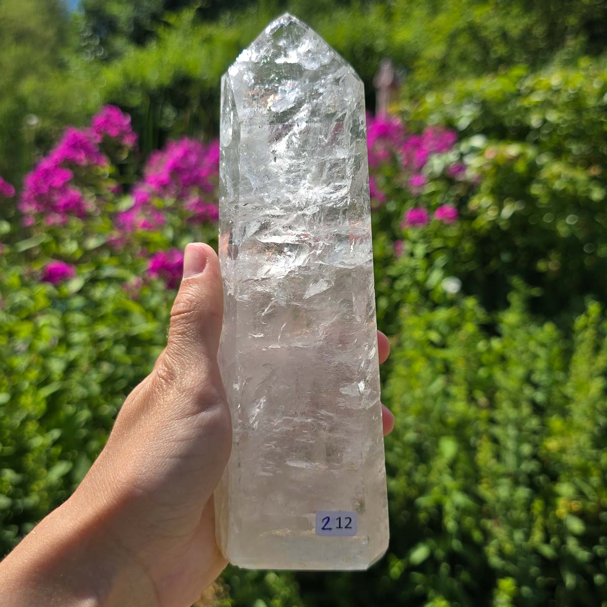 Bergkristall, Quarz, Obelisk geschliffen - 19x6x4 cm - Nr 212