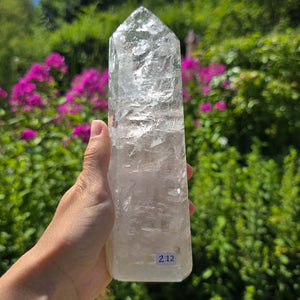 Bergkristall, Quarz, Obelisk geschliffen - 19x6x4 cm - Nr 212