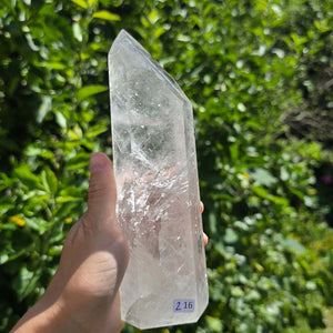 Bergkristall, Quarz, Obelisk geschliffen - 19x6x4 cm - Nr 216
