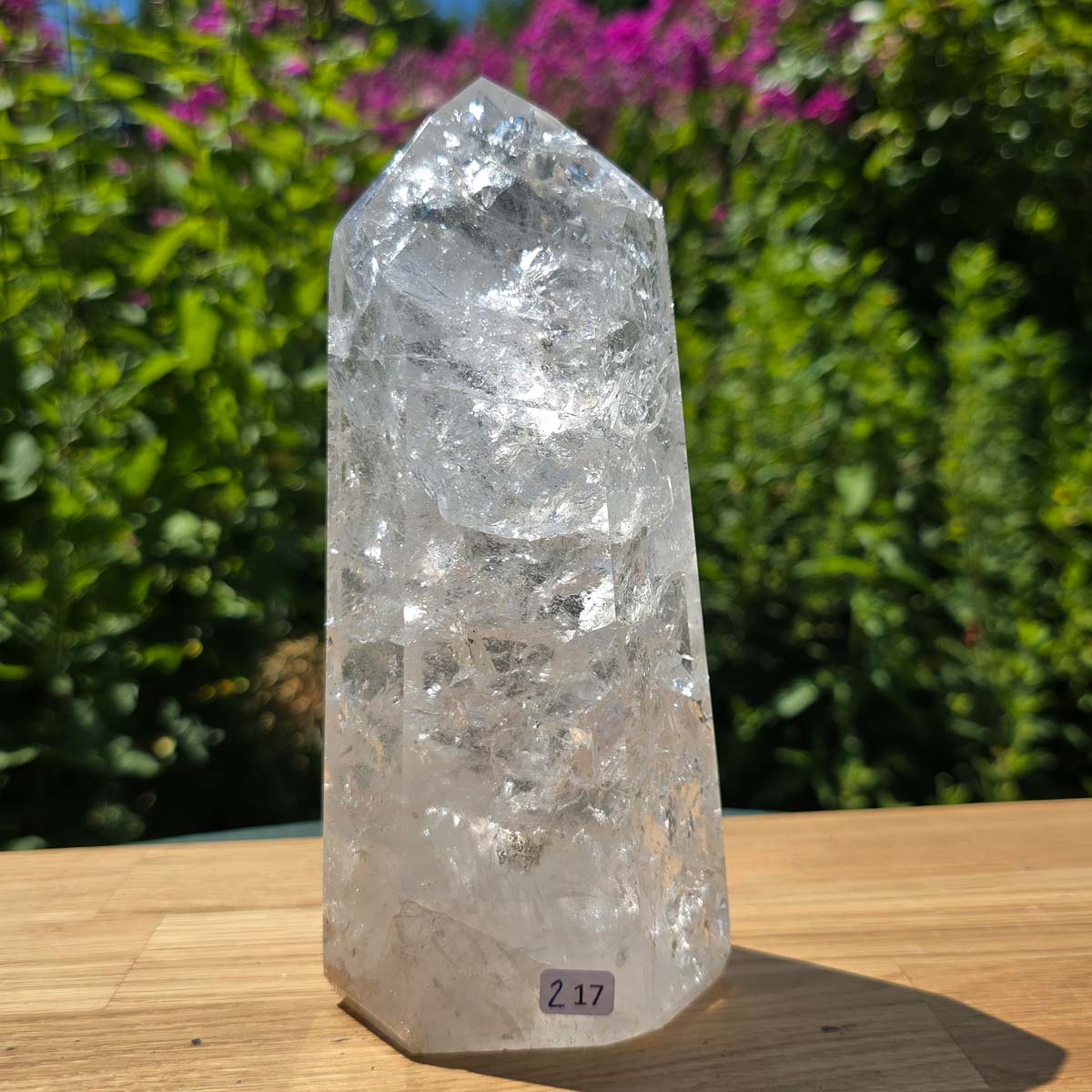 Bergkristall, Quarz, Obelisk geschliffen - 19x8x6 cm - Nr 217