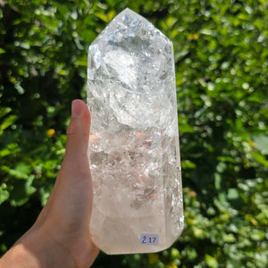 Bergkristall, Quarz, Obelisk geschliffen - 19x8x6 cm - Nr 217