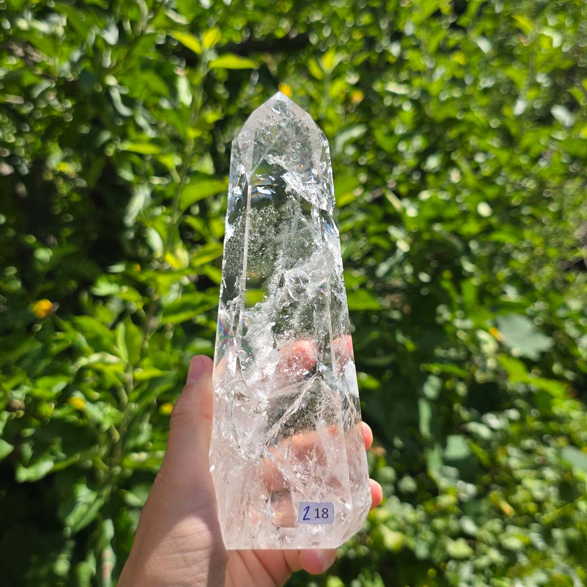 Bergkristall, Quarz, Obelisk geschliffen - 18x7x4 cm - Nr 218