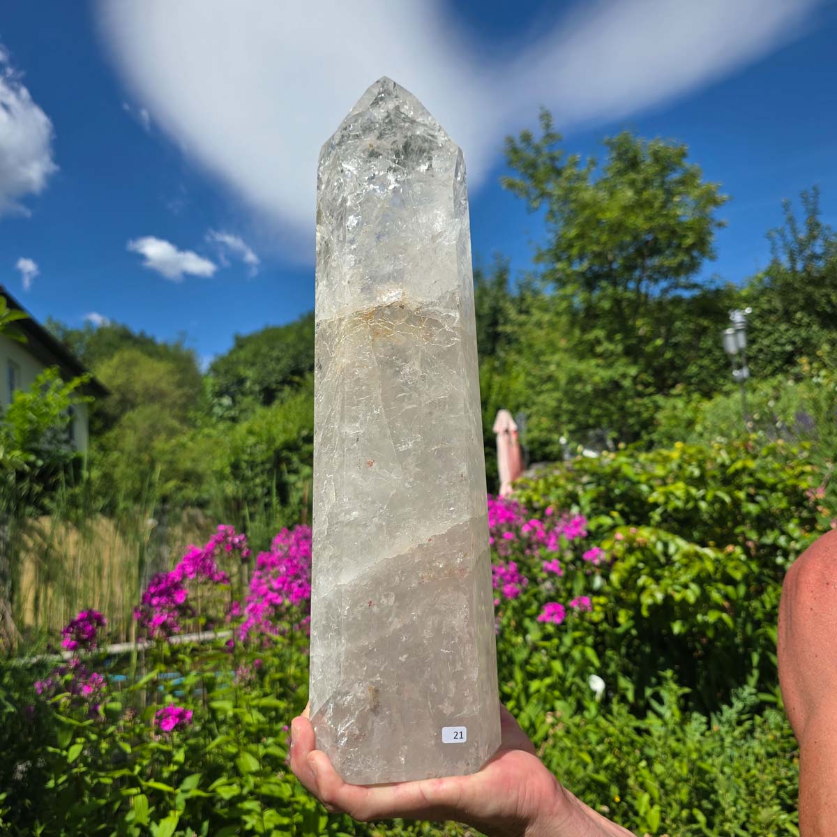Bergkristall, Quarz, Obelisk geschliffen - 43x12x8 cm - Nr 21