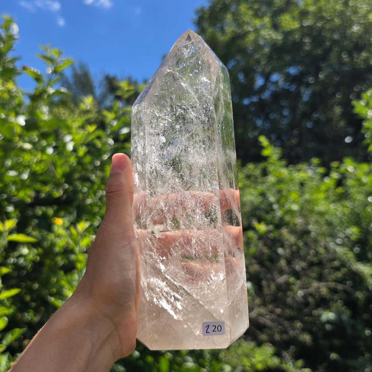 Bergkristall, Quarz, Obelisk geschliffen - 20x8x6 cm - Nr 220