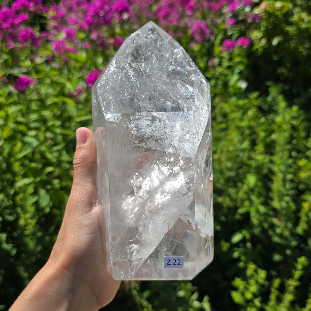 Bergkristall, Quarz, Obelisk geschliffen - 18x9x6 cm - Nr 222